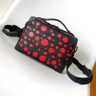 Louis Vuitton Handle Soft Trunk Bag In Yayoi Kusama Polka Dots Monogram Embossed Leather M21677 Black/Red