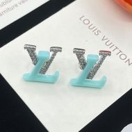 Louis Vuitton LV Iconic Earrings In Metal with Crystals Silver/Blue