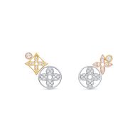 Louis Vuitton Idylle Blossom Earrings In Metal with Crystals Q96835 Gold/Silver