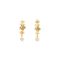 Louis Vuitton LV In The Sky Earrings In Metal with Crystals M01257 Gold