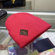 Louis Vuitton LV Patch Beanie In Wool Red