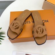 Louis Vuitton LV Isola Flat Slides Women Calf Leather 1ABP0E Camel