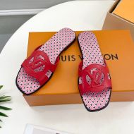 Louis Vuitton LV Isola Flat Slides Women Calf Leather 1ABP0E Red