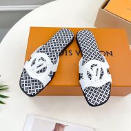 Louis Vuitton LV Isola Flat Slides Women Calf Leather 1ABP0E White/Black