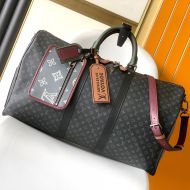 Louis Vuitton Keepall Bandouliere 50 Bag In Monogram Canvas M56856 Black/Red