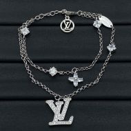 Louis Vuitton Lady LV Bracelet In Metal with CrystalsM1582A Silver