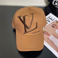 Louis Vuitton Maxi LV Logo Baseball Cap In Cotton Brown