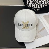 Louis Vuitton Enamel LV Signature Logo Baseball Cap In Cotton White