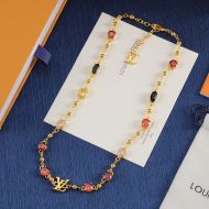 Louis Vuitton LV Light Necklace In Metal with Zircons Gold