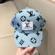 Louis Vuitton LV Logo Patch Baseball Cap In Monogram Denim Light Blue