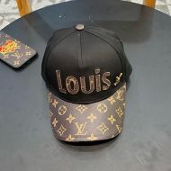 Louis Vuitton Louis Signature Rabbit Icon Baseball Cap In Cotton with Monogram Leather Visor Black