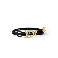 Louis Vuitton LV Bloom Bracelet In Smooth Leather M8142Z Black