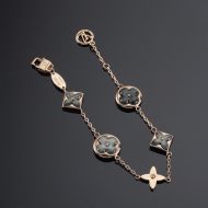 Louis Vuitton Color Blossom 5 Motifs Bracelet In Metal Gold/Black