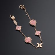 Louis Vuitton Color Blossom 5 Motifs Bracelet In Metal Gold/Pink