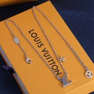 Louis Vuitton LV Iconic Necklace In Metal with Crystals M00596 Silver/Blue