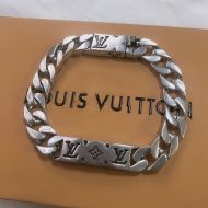 Louis Vuitton Monogram Chain Bracelet In Metal M00270 Silver