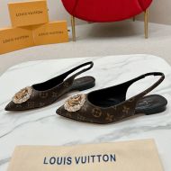 Louis Vuitton Met Slingback Ballerinas Women Monogram Leather Brown