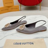 Louis Vuitton Met Slingback Ballerinas Women Satin 1AC7FP Grey