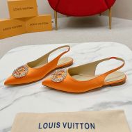 Louis Vuitton Met Slingback Ballerinas Women Satin 1AC7FP Orange