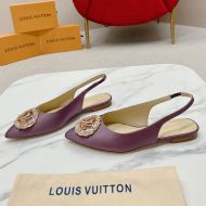 Louis Vuitton Met Slingback Ballerinas Women Satin 1AC7FP Purple