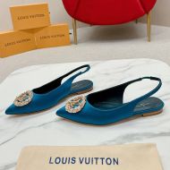 Louis Vuitton Met Slingback Ballerinas Women Satin 1AC7FP Teal