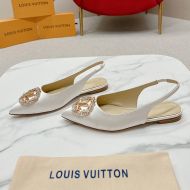 Louis Vuitton Met Slingback Ballerinas Women Satin 1AC7FP White