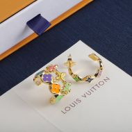 Louis Vuitton MNG Party Earrings In Metal with Enamel Gold