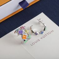 Louis Vuitton MNG Party Earrings In Metal with Enamel Silver