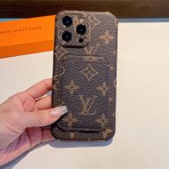 Louis Vuitton iPhone Case In Monogram Leather with Card Holder Brown