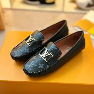 Louis Vuitton Montaigne Moccasins Unisex Calf Leather Black