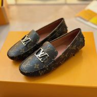 Louis Vuitton Montaigne Moccasins Unisex Monogram Calf Leather Brown