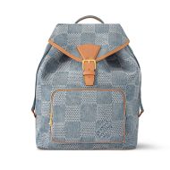 Louis Vuitton Montsouris Backpack In Damier 3D Denim N40708 Blue