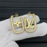 Louis Vuitton My LV Chain Earrings In Metal with Crystals M01457 Gold