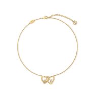 Louis Vuitton My LV Love Necklace In Metal with Crystals M01733 Gold