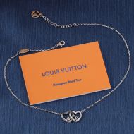 Louis Vuitton My LV Love Necklace In Metal with Crystals M01733 Silver