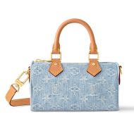 Louis Vuitton Nano Speedy Boston Bag In Monogram Denim M11212 Blue