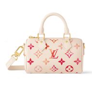 Louis Vuitton Nano Speedy Boston Bag In Monogram Empreinte Leather M83452 Beige/Pink