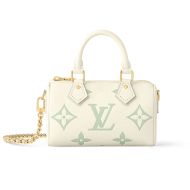 Louis Vuitton Nano Speedy Boston Bag In Monogram Empreinte Leather M24169 White/Green