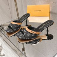 Louis Vuitton Neo Revival Slides Women Monogram Denim Black