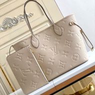 Louis Vuitton Neverfull MM Tote In Monogram Empreinte Leather M45684 Beige