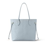 Louis Vuitton Neverfull MM Tote In Monogram Empreinte Leather M46482 Light Blue