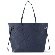 Louis Vuitton Neverfull MM Tote In Monogram Empreinte Leather M47143 Navy Blue