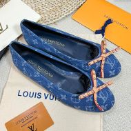 Louis Vuitton Nina Flat Ballerinas Women Monogram Denim Navy Blue