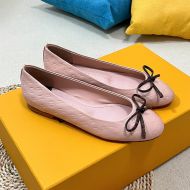 Louis Vuitton Nina Flat Ballerinas Women Monogram Embossed Calf Leather Pink