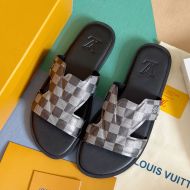 Louis Vuitton LV Oasis Slides Men Checkerboard Leather 1AC5EC Black