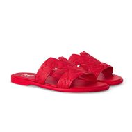 Louis Vuitton LV Oasis Slides Men Monogram Embossed Leather 1ACHK4 Red