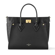 Louis Vuitton On My Side MM Tote In Grained Leather M22225 Black