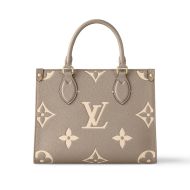 Louis Vuitton OnTheGo PM Tote In Monogram Empreinte Leather M45779 Apricot