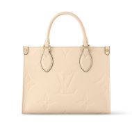 Louis Vuitton OnTheGo PM Tote In Monogram Empreinte Leather M46569 Beige