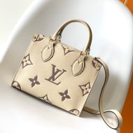 Louis Vuitton OnTheGo PM Tote In Monogram Empreinte Leather M45654 Beige/Taupe